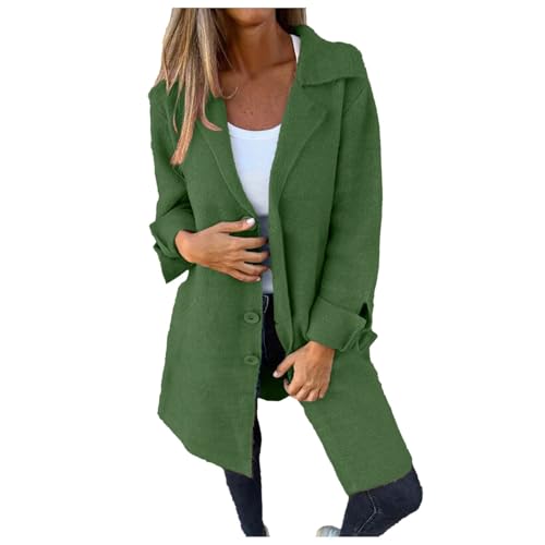 Angebot des Tages, Dufflecoat Damen Herbst Trenchcoat - Wollmantel Lang Herbstmantel Wintermantel Elegant Übergangsmantel Für Frauen Übergangsjacke Warme Wolljacke Mantel Windjacke von Zilosconcy