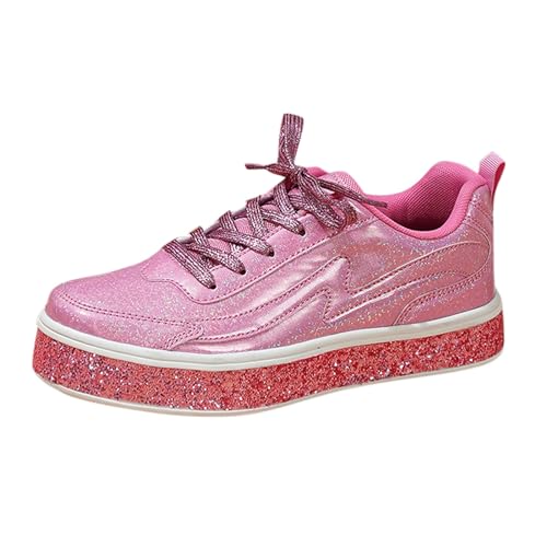 Angebote des Tages Heute, Pailletten Schuhe Damen Flache Low Glitzer Sneaker - Glitzer Schuhe Shiny Glitzerschuhe Frauen Atmungsaktiv Leichte Turnschuhe Funkelnde Glitzernde Hochzeits-Brautschuhe von Zilosconcy