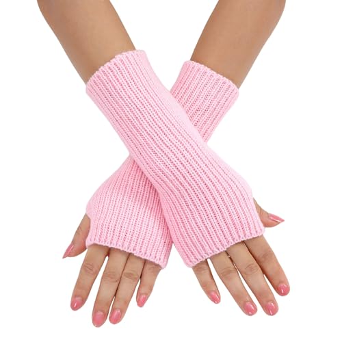 Arm Stulpen, Armstulpen Damen Gestrickte Handstulpen - Pulswärmer Ohne Finger Fingerlose Handschuhe Thermo Kaschmir Strickhandschuhe Frauen Fäustlinge Halbe Fingerhandschuhe von Zilosconcy