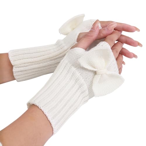 Arm Stulpen, Handstulpen Damen Gestrickte Armstulpen - Pulswärmer Ohne Finger Fingerlose Handschuhe Kaschmir Dicke Handgelenkwärmer Frauen Fäustlinge Halbe Fingerhandschuhe von Zilosconcy