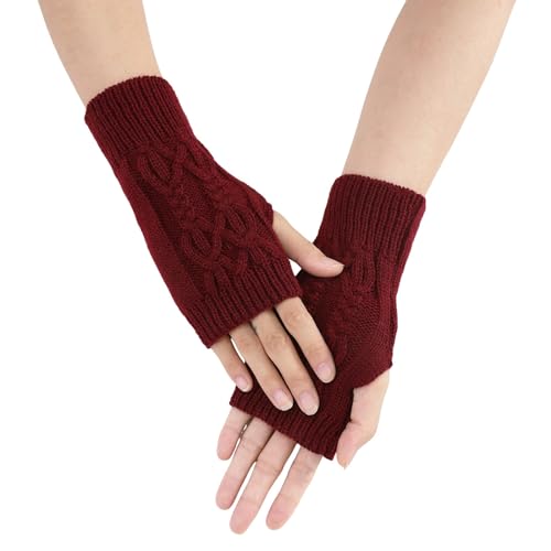 Arm Stulpen, Handstulpen Damen Ohne Finger Armstulpen - Fingerlose Handschuhe Gestrickte Pulswärmer Kaschmir Thermo Handgelenkwärmer Frauen Fäustlinge Halbe Fingerhandschuhe von Zilosconcy