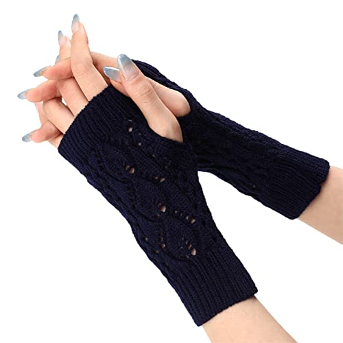 Armstulpen Schwarz, Handstulpen Damen Ohne Finger Armstulpen - Fingerlose Handschuhe Gestrickte Pulswärmer Winter Thermo Strickhandschuhe Frauen Fäustlinge Halbe Fingerhandschuhe von Zilosconcy