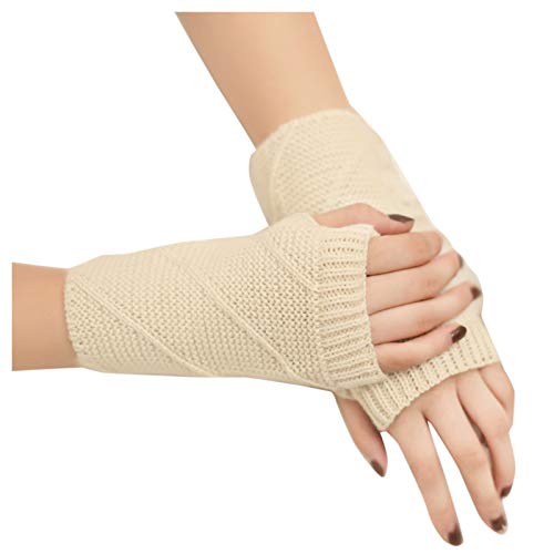 Armwärmer, Armstulpen Damen Gestrickte Handstulpen - Fingerlose Handschuhe Ohne Finger Pulswärmer Weich Kaschmir Handgelenkwärmer Frauen Fäustlinge Halbe Fingerhandschuhe von Zilosconcy