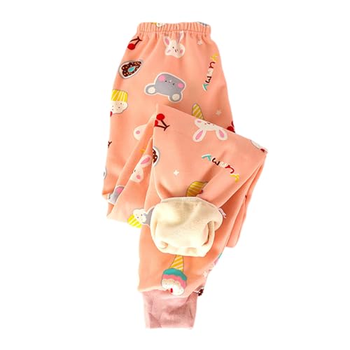 B Ware, Gefütterte Jogginghose Mädchen Elastische Taille Thermohose - Fleecehose Kuschel Hose Plüsch Cartoon Druck Winterhose Kinder Winter-Hosen von Zilosconcy