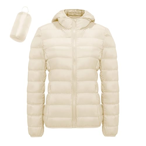 B Ware, Steppjacke Damen Leicht Daunenjacke Mit Kapuze - Übergangsjacke Entendaunen Winterjacke Wasserdicht Packbare Damenjacken Frauen Casual Thermo Oberteil von Zilosconcy