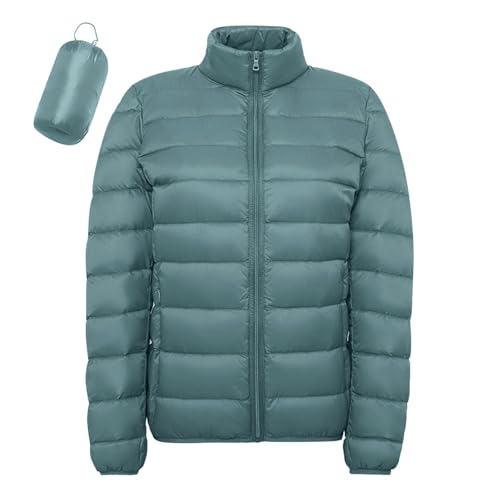 B Ware, Steppjacke Damen Leicht Daunenjacke Mit Kapuze - Winterjacke Entendaunen Übergangsjacke Packbare Wasserdicht Damenjacken Frauen Casual Thermo Oberteil von Zilosconcy