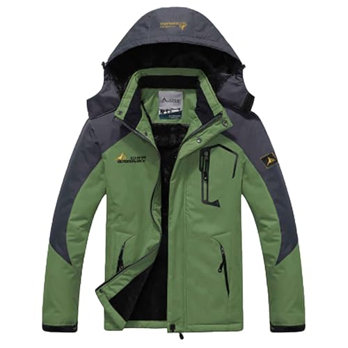 B Ware, Winterjacke Herren Wasserdicht Skijacke - Snowboardjacke Winddichte Wanderjacke Gefütterte Softshelljacke Jacke Mit Abnehmbarer Kapuze Für Wandern Männer von Zilosconcy