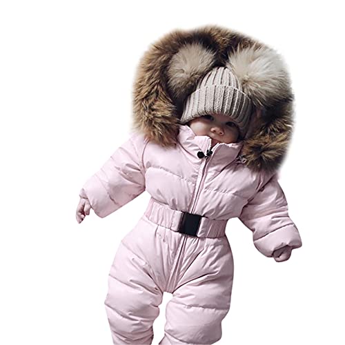 Baby Overall Winter Dicke Schneeanzug - Winteranzug Mit Kapuze Sherpa Schneeoverall Kleinkind Reißverschluss Jumpsuit Winddicht Outwear Skianzug Für Jungen Mädchen von Zilosconcy