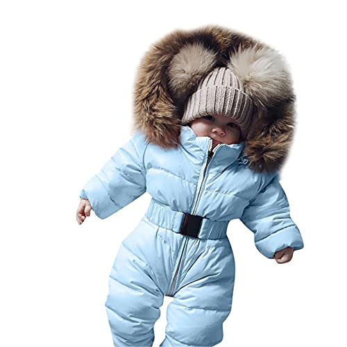 Baby Overall Winter Dicke Schneeanzug - Winterkleidung Mit Kapuze Sherpa Mädchen Snowsuit Kleinkind Reißverschluss Jumpsuit Winddicht Outwear Skianzug Für Jungen von Zilosconcy