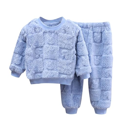 Baby Schlafanzug Mädchen, Baby Schlafanzug Ohne Fuss Flanell Schlafanzug Kinder Fleece Pyjama Set Winter Warme Schlafanzüge Einfarbig Kuschel Weiche Weihnachts Zweiteilig Frottee Pyjama von Zilosconcy