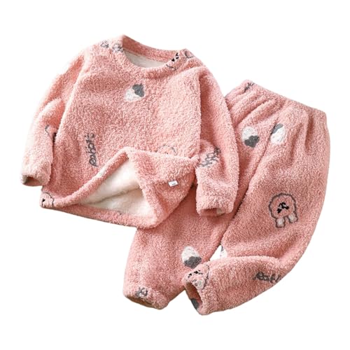 Baby Schlafanzug Mädchen, Baby Schlafanzug Ohne Fuss Flanell Schlafanzug Kinder Fleece Pyjama Set Winter Warme Schlafanzüge Fruchtdruck Kuschel Weiche Weihnachts Zweiteilig Frottee Pyjama von Zilosconcy