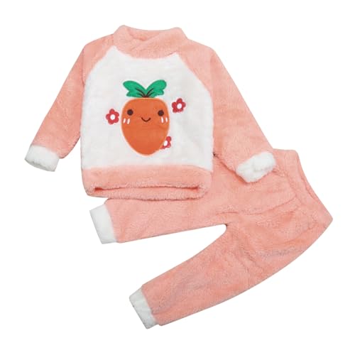 Baby Schlafanzug Mädchen, Baby Schlafanzug Ohne Fuss Flanell Schlafanzug Kinder Fleece Pyjama Set Winter Warme Schlafanzüge Patchwork-Print Kuschel Weiche Weihnachts Zweiteilig Frottee Pyjama von Zilosconcy