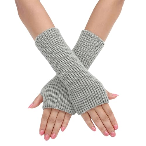 Black Friday, Armstulpen Damen Ohne Finger Handstulpen - Pulswärmer Gestrickte Fingerlose Handschuhe Kaschmir Warme Strickhandschuhe Frauen Fäustlinge Halbe Fingerhandschuhe von Zilosconcy