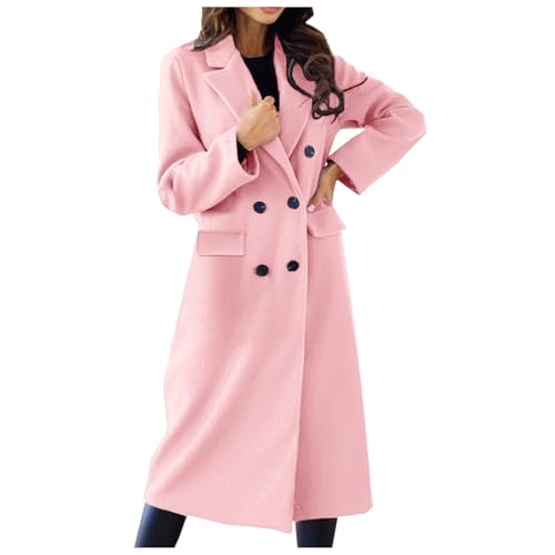 Black Friday, Dufflecoat Damen Winddichter Trenchcoat - Wollmantel Winter Wintermantel Langer Boucle Mantel Für Frauen Elegant Winterjacke Trench Coat Herbstmantel Steppmantel von Zilosconcy