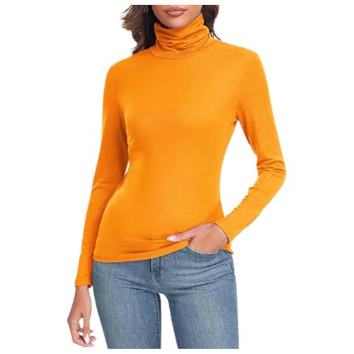 Black Friday, Unterziehrolli Damen Eng Stehkragen Rollkragenshirt - Rollkragenpulli Rolli Langarm Turtle Neck Top Baumwolle Pullover Women Thermo Slim Fit Basic Tops von Zilosconcy