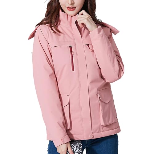 Black Friday, Wanderjacke Outdoor Skijacke - Snowboardjacke Winddicht Funktionsjacke Wasserdicht Arbeitsjacke Winterjacke Warm Fleecejacke Jacken Mit Abnehmbarer Kapuze Für Frauen von Zilosconcy