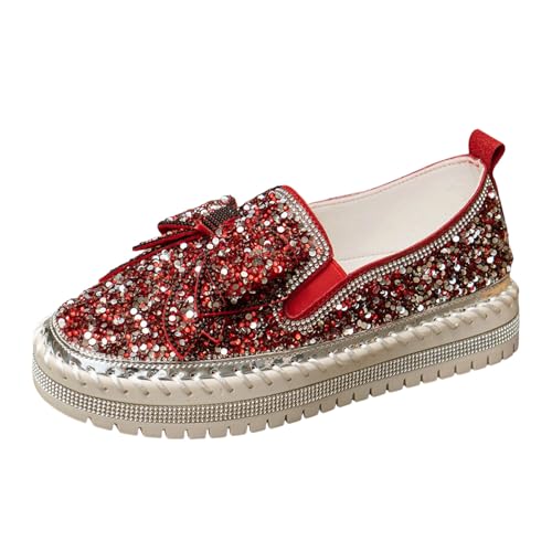 Black Friday Angebote 2024, Glitzer Sneaker Damen Flache Low Pailletten Schuhe - Glitzer Schuhe Shiny Glitzerschuhe Frauen Leichte Bequeme Walkingschuhe Funkelnde Glitzernde Hochzeits-Brautschuhe von Zilosconcy