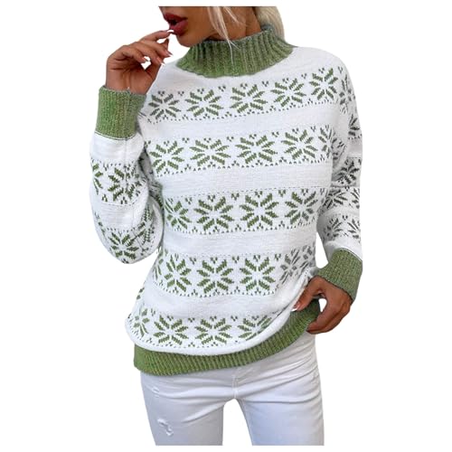 Black Friday Angebote 2024, Weihnachtspulli Damen Mohair Norweger Pullover - Alpaka Pullover Jacquard Sweater Weich Grobstrickpullover Casual Warm Winterpullover Langarm Oberteile Frauen von Zilosconcy