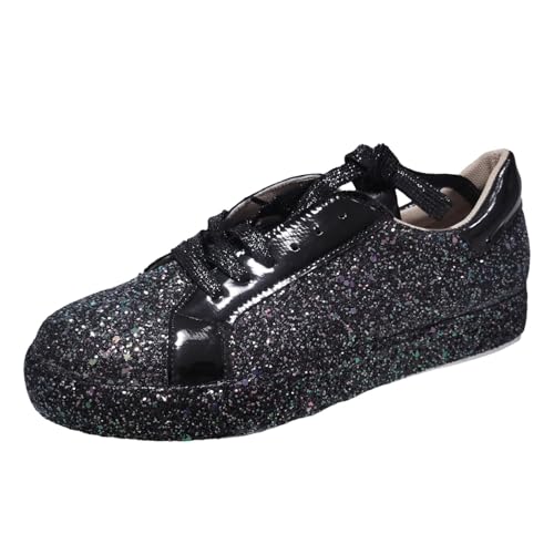 Blitzangebote, Glitzer Sneaker Damen Shiny Pailletten Schuhe - Glitzerschuhe Flache Low Glitzer Schuhe Frauen Bequeme Atmungsaktiv Turnschuhe Funkelnde Glitzernde Hochzeits-Brautschuhe von Zilosconcy