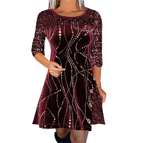 Blitzangebote, Paillettenkleid Damen Glitzer Glitzerkleid - Abendkleider Elegant Silvester Kleid Sexy Festliche Weihnachtskleid Frauen Pailettenkleider Schöne Hochzeitskleid Partykleider von Zilosconcy