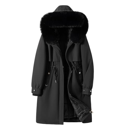 Blitzangebote Des Tages, Damenmantel Damen Lang Wintermantel Mit Kapuze - Winterparka Gefüttert Winterjacke Winter Grosse Grössen Thermojacke Frauen Elegant Winddicht Outdoor Mantel Mit-Fell von Zilosconcy