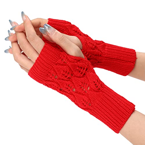 Blitzangebote des Tages, Handstulpen Damen Gestrickte Armstulpen - Fingerlose Handschuhe Ohne Finger Pulswärmer Thermo Winter Strickhandschuhe Frauen Fäustlinge Halbe Fingerhandschuhe von Zilosconcy