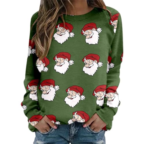 Blitzangebote des Tages, Norweger Pullover Damen Mohair Weihnachtspulli - Alpaka Pullover Jacquard Sweater Norwegermuster Pulli Rundhals Langarm Strickpullover Casual Wollpulli Frauen von Zilosconcy