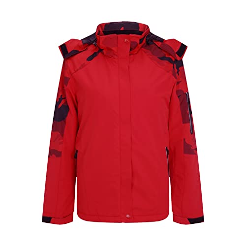 Blitzangebote des Tages, Skijacke Outdoor Wanderjacke - Snowboardjacke Winddicht Arbeitsjacke Wasserdicht Funktionsjacke Winterjacke Warm Fleecejacke Jacken Mit Abnehmbarer Kapuze Für Frauen von Zilosconcy