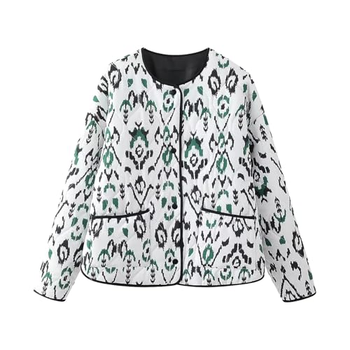 Blitzangebote des Tages, Thermojacke Damen Blumendruck Fliesjacken - Knopf Jacke Boho Print Winterjacke Leichte Warme Strickjacke Frauen Patchwork Stickerei Herbst Winter Fleecejacke Oberteile von Zilosconcy