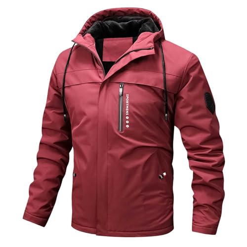 Blitzangebote des Tages, Winterjacke Herren Winddichte Skijacke - Wanderjacke Wasserdicht Snowboardjacke Gefütterte Übergangsjacke Jacke Mit Abnehmbarer Kapuze Für Wandern Männer von Zilosconcy