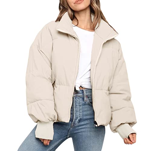 Bomberjacke Damen Winter, Winterjacke Teenager Mädchen Puffer Jacke Damen Kurz Leichte Winterjacke - Damenjacken Für Den Übergang Gesteppte Dicke Warme Daunenjacke Outdoor Jacket Gepolstert von Zilosconcy