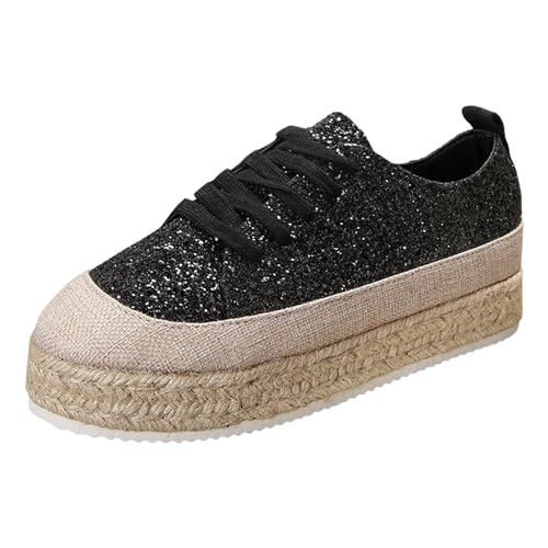 Brautschuhe Sneaker, Pailletten Schuhe Damen Shiny Glitzer Sneaker - Glitzerschuhe Flache Low Glitzer Schuhe Frauen Bequeme Leichte Walkingschuhe Funkelnde Glitzernde Hochzeits-Brautschuhe von Zilosconcy