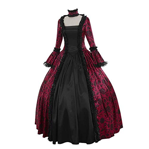 Burgfräulein Kostüm Damen, Hexenkleid Renaissance Dress Damen Wikinger Kleidung Vampir Kostüm - Mittelalter Lolita Barock Kleid Halloween Witch Burgfräulein Medieval Merida von Zilosconcy