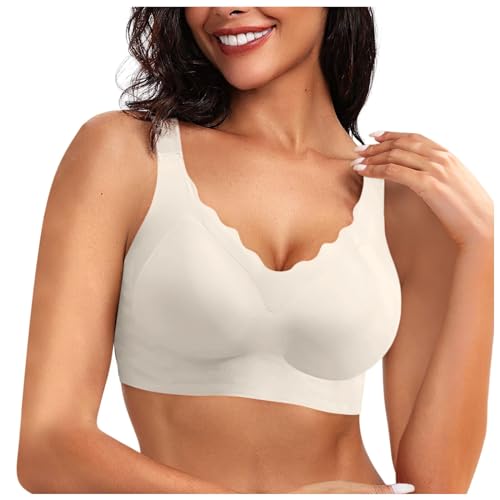 Bustier Damen Baumwolle, Ohne Bügel BH Damen Weich - Bralette Leicht Bustier Komfort Baumwolle Atmungsaktiv Elastisch Atmungsaktiver Und Ultrakomfortabler Schlaf BH von Zilosconcy