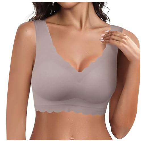 Bustier Damen Große Brüste, Ohne Bügel BH Damen Weich - Bustier Baumwolle Bralette Atmungsaktiv Elastisch Leicht Komfort Atmungsaktiver Und Ultrakomfortabler Schlaf BH von Zilosconcy