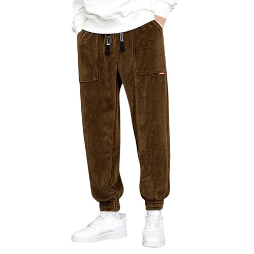 Cord Jeans Herren, Herren Cordhose Chinohose Herren Baggy Bequeme Cordhose - Hosen Lang Pants Gerades Relaxhose Sporthose Casual Freizeithose Mit Enger Passform von Zilosconcy