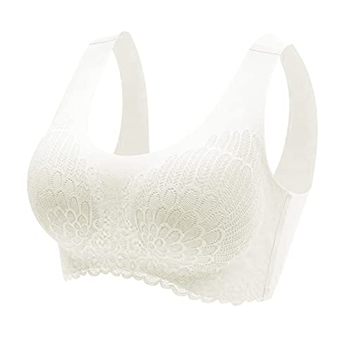 Damen Ohne Bügel Push Up BH Seamless Komfort Sport BH Gepolstert Spitzen Bra Weich Nahtlos Stretch Bustier Mittel Halt Bügelloser Schlaf BH Klassische Top Soft Bra von Zilosconcy