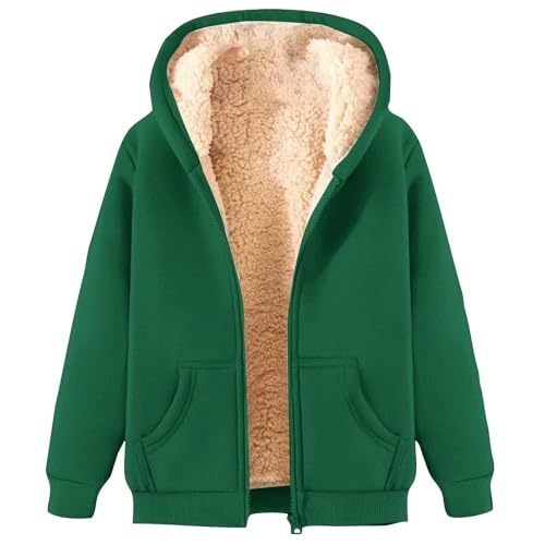 Damen Teddy Jacke, Plüschjacke Damenplüschjacke Damen Warme Plüsch Fleecejacke - Winterjacke Lange Ärmel Sherpa Jacke Hooded Fleecepullover Herbst/Winter Sweatshirt von Zilosconcy