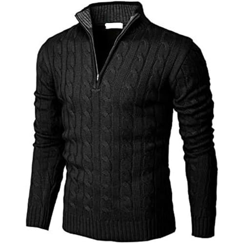 Damenmode Sale, Half Zip Pullover Herren Business Rollkragenpullover - Arbeitspullover Slim Fit Pulli Kragen Thermo Feinstrick Winterpullover Stehkragen Langarm Texured Für Männer von Zilosconcy