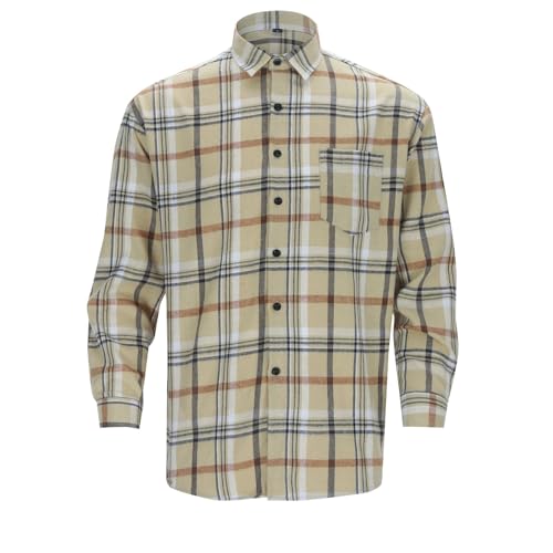 Damenmode Sale, Karohemd Herren Kariertes Holzfällerhemd - Flanellhemd Baumwolle Freizeithemden Regular Fit Hemd Comfort Westernhemd Karo Dicke Weiche Qualität Kariert Für Männer von Zilosconcy