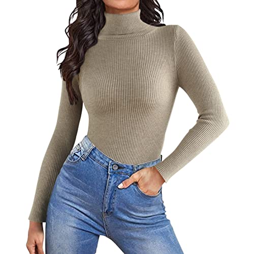 Damenmode Sale, Rollkragenshirt Damen Thermooberteil Langarm Turtleneck - Basic Warm Rollkragenpullover Baumwolle Unterziehrolli Tshirt Longsleeve Tops Unterziehshirt von Zilosconcy