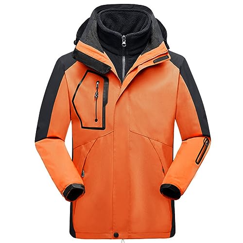 Deals of The Day, Skijacke Herren Winddichte Winterjacke - Wanderjacke Wasserdicht Snowboardjacke Outdoor Softshelljacke Jacke Mit Abnehmbarer Kapuze Für Wandern Männer von Zilosconcy