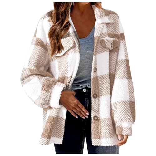 Dicke Winterjacke Damen, Black Fridayfleecejacke Damen Flauschig Mit Kapuze Plüschjacke - Teddyjacke Plüsch Sherpa Jacke Winter Hooded Fleecepullover Herbst/Winter Sweatshirt von Zilosconcy