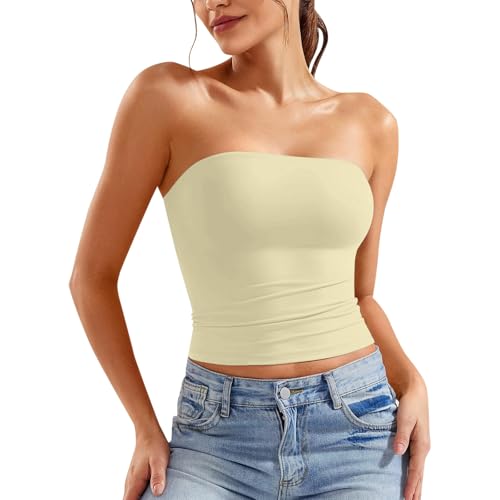 Double Lined Top Skims, Tube Top Damen Y2K Bandeau Top - Trägerloses Top Push Up Schulterfreies Top Frauen Slim Fit Basic Suuksess Top Sexy Double Lined Top Ärmellos Sommer Tops Crop Tops Double Lined Top Skims, Tube Top Damen Y2K Bandeau Top - Trägerloses Top Push Up Schulterfreies Top Frauen Slim Fit Basic Suuksess Top Sexy Double Lined Top Ärmellos Sommer Tops Crop Tops von Zilosconcy