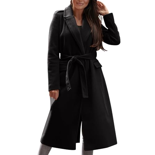 Dufflecoat Damen, Wollmantel Damen Wolle Dufflecoat - Trenchcoat Winter Wolljacke Warme Übergangsmantel Herbstmantel Einfarbig Freizeitjacke Mit Taschen Locker Winterjacke Für Frauen von Zilosconcy