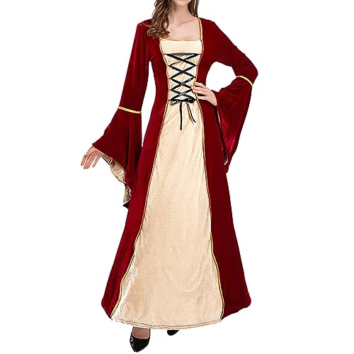 Elfenkleid, Burgfräulein Kostüm Damen Renaissance Dress Kleid Halloween Vampir - Mittelalter Goth Mittelalterkleider Hexenkleid Lolita Mittelalterkleid von Zilosconcy