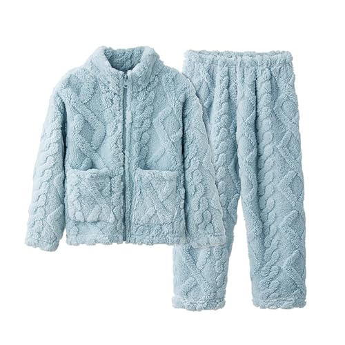 Flanell Schlafanzug Kinder, Black Friday Flanell Schlafanzug Kinder Fleece Pyjama Set Strickjacke Mit Knöpfen Winter Warme Schlafanzüge Weiche Weihnachts Zweiteilig Frottee Pyjama von Zilosconcy