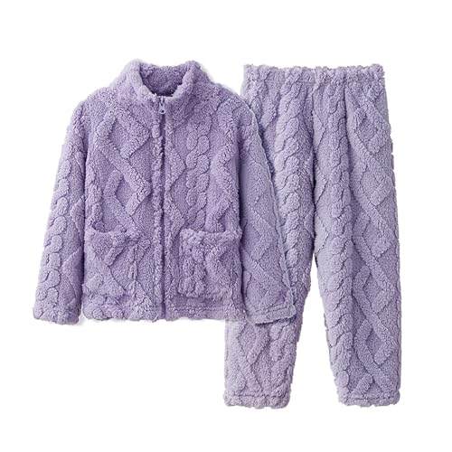 Flanell Schlafanzug Kinder, Fleece Pyjama Kinder,Flanell Schlafanzug Kinder Plüsch Flauschiger Fleece Pyjama Set - Winter Kuschel Hose Warme Nachtwäsche von Zilosconcy