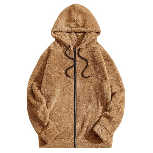 Flauschige Fleecejacke, Fliesjacken Für Frauenfleecejacke Damen Flauschige Jacke Flauschig Plüschjacke - Teddy Mantel Warme Plüsch Jacken Sherpa Lässige Wintermantel Mit Reißverschluss von Zilosconcy