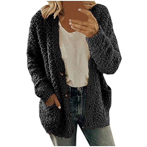 Flauschige Jacke, Warehouse Dealplüschjacke Damen Warme Plüsch Fleecejacke - Übergangsjacke Jacke Winter Kuscheljacke Flauschige Jacken Longstrickjacke Outwear Elegant von Zilosconcy